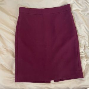 J Crew No. 2 Pencil Skirt Wool Wine Burgundy Size 2
